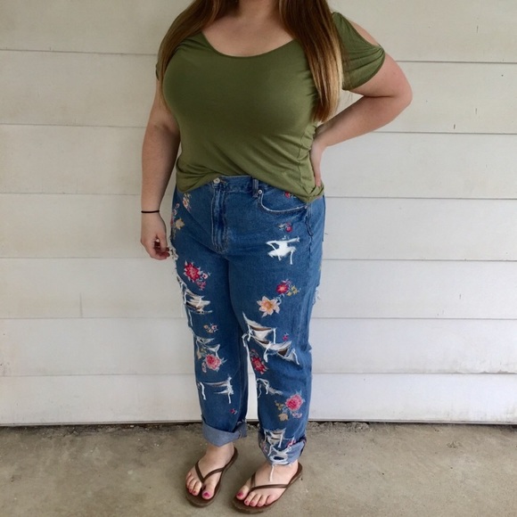 Old Navy Tops - Old Navy Green Cold Shoulder Tee